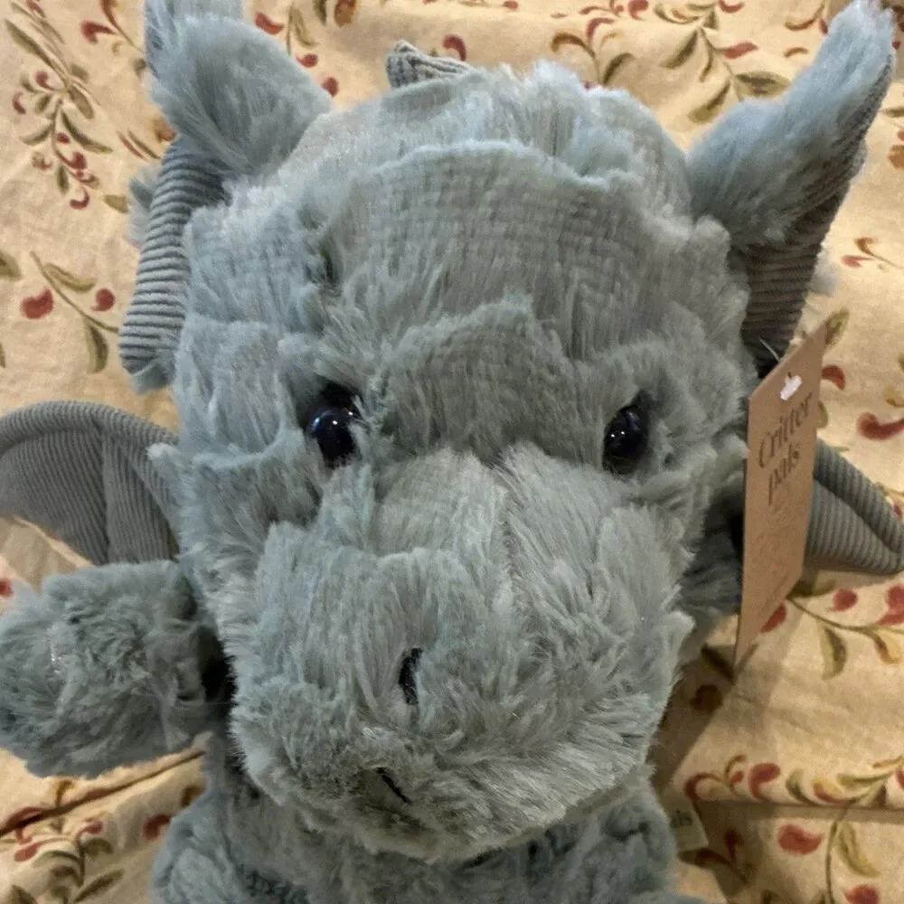 Critter Pals Sage Green Plush Dragon 9” NWT Soft Stuffed Animal Mythical Critter